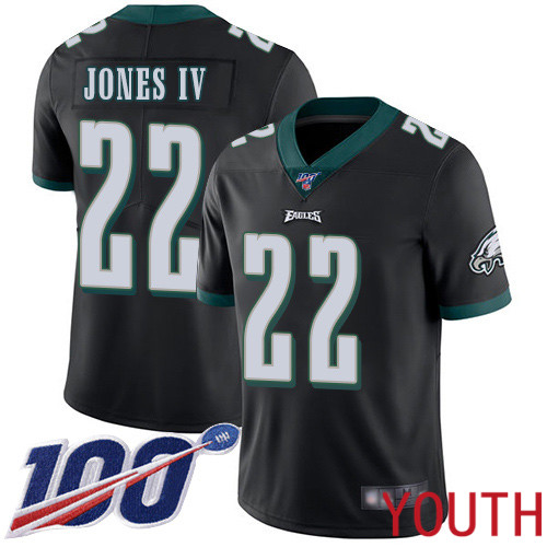 Youth Philadelphia Eagles 22 Sidney Jones Black Alternate Vapor Untouchable NFL Jersey Limited Player